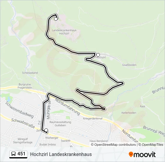 451 Bus Line Map