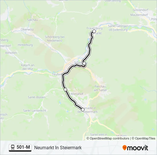 501-M Train Line Map