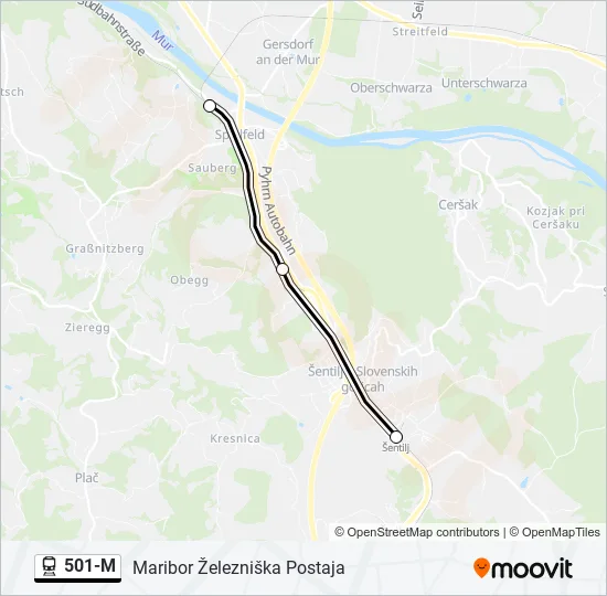 501-M Train Line Map
