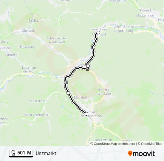 501-M Train Line Map
