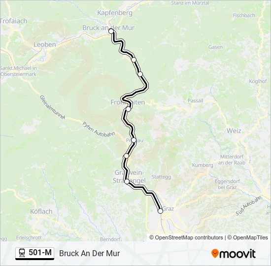 501-M Train Line Map
