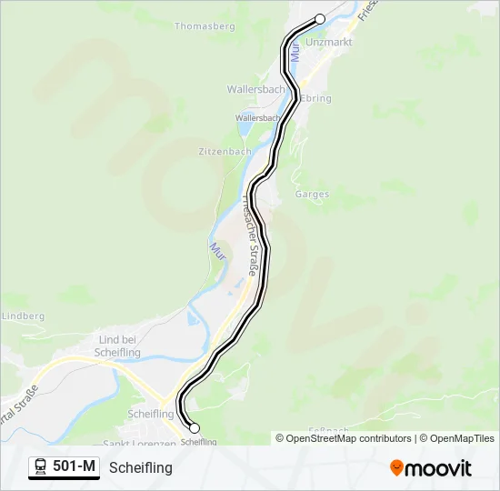 501-M Train Line Map