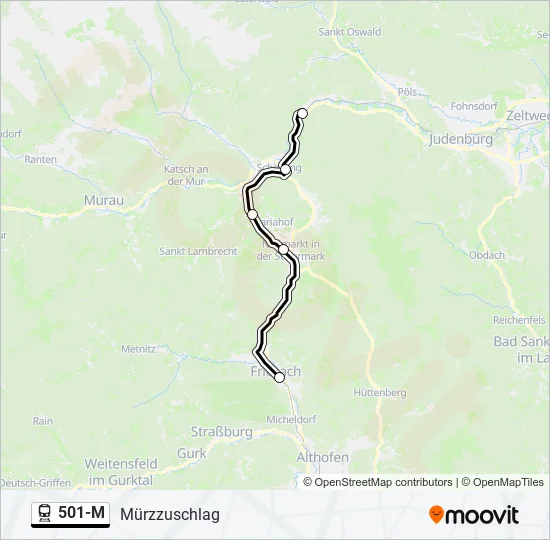 501-M Train Line Map