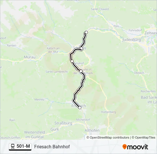 501-M Train Line Map