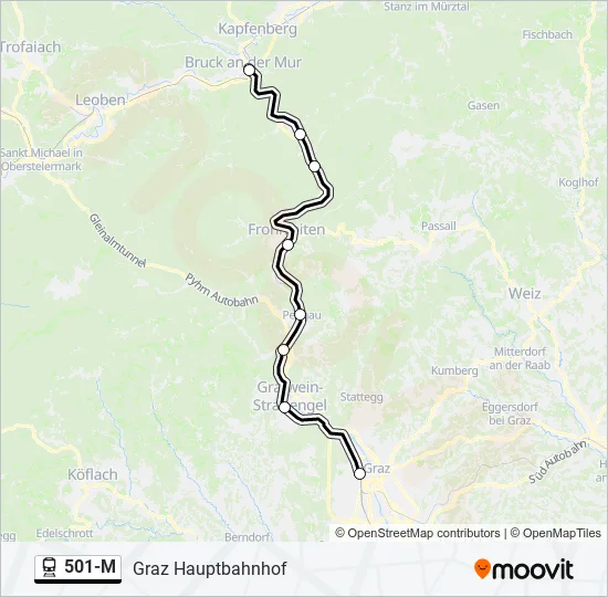 501-M Train Line Map
