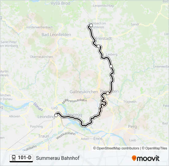 101-D Train Line Map
