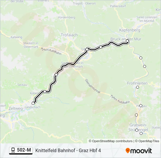 502-M Train Line Map