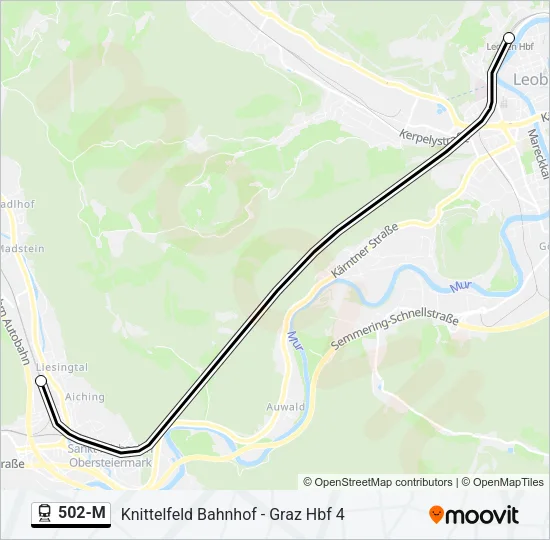 502-M Train Line Map
