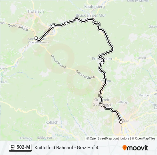 502-M Train Line Map