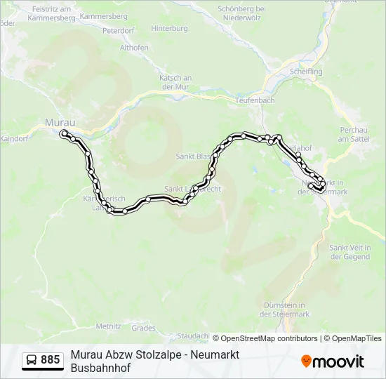 885 Bus Line Map