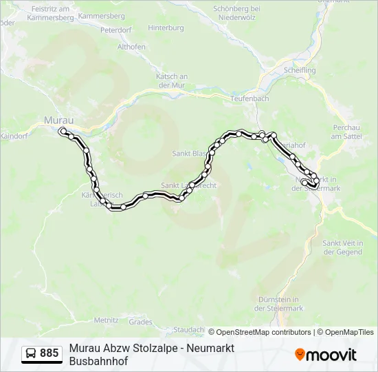 885 Bus Line Map