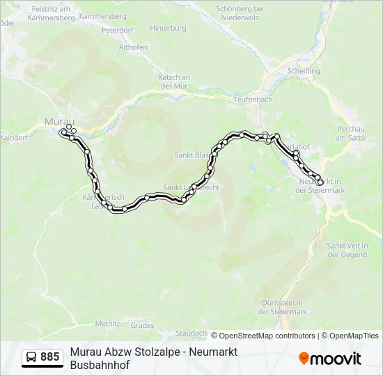 885 Bus Line Map