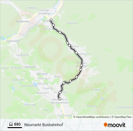 880 Bus Line Map