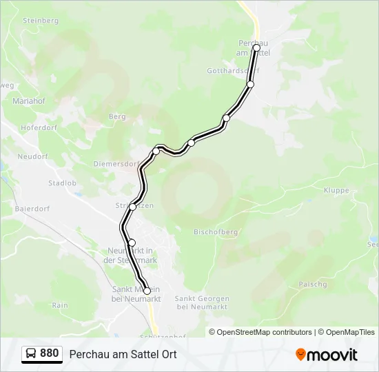 880 Bus Line Map