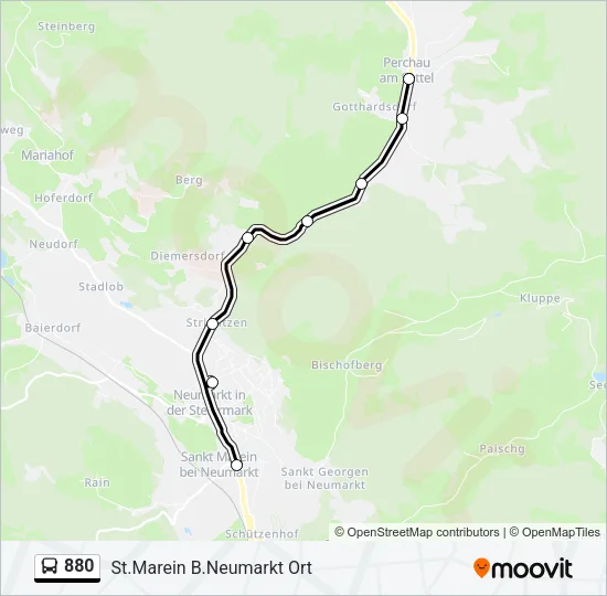 880 Bus Line Map