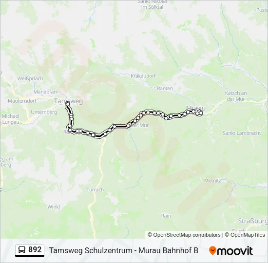 892 Bus Line Map