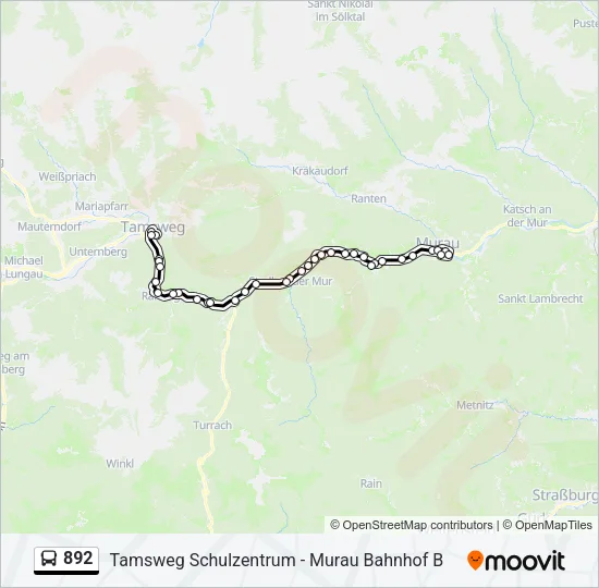 892 Bus Line Map