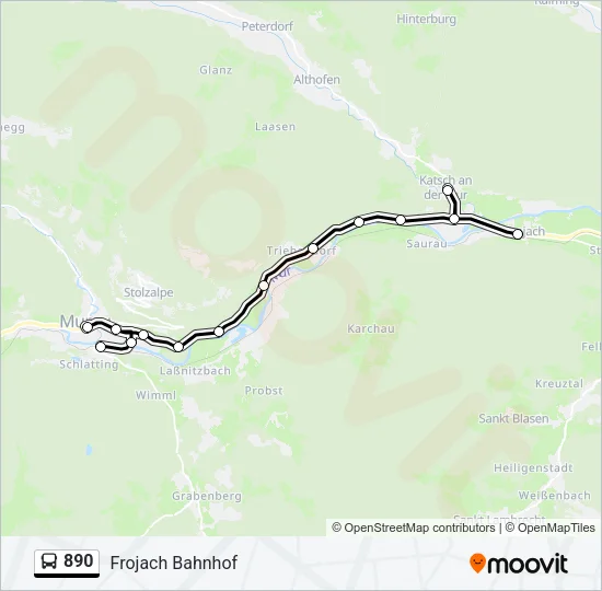 890 Bus Line Map