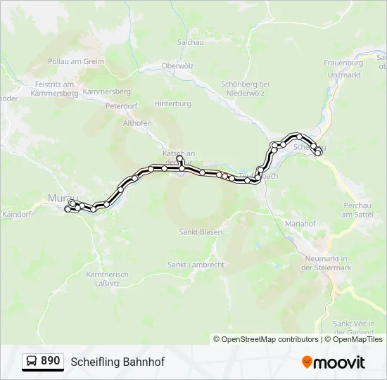 890 Bus Line Map