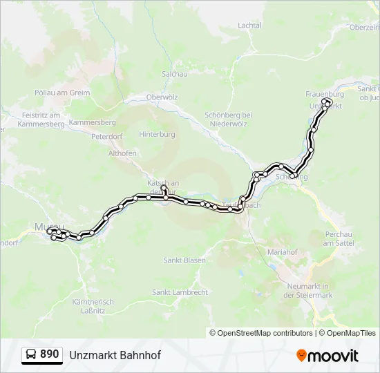 890 Bus Line Map