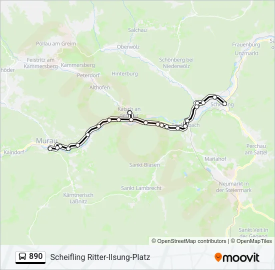 890 Bus Line Map