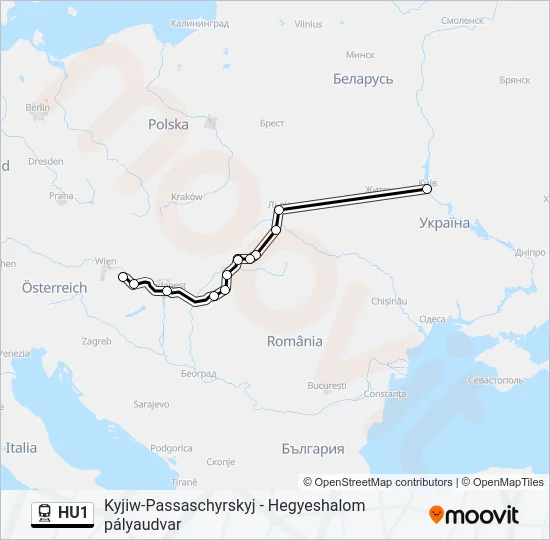HU1 Train Line Map