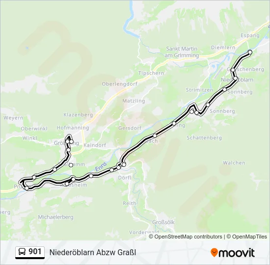 901 Bus Line Map