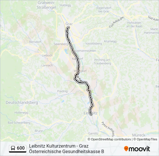 600 Bus Line Map