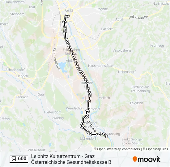 600 Bus Line Map