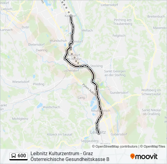 600 Bus Line Map