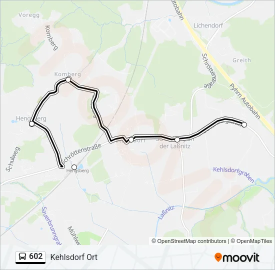 602 Bus Line Map