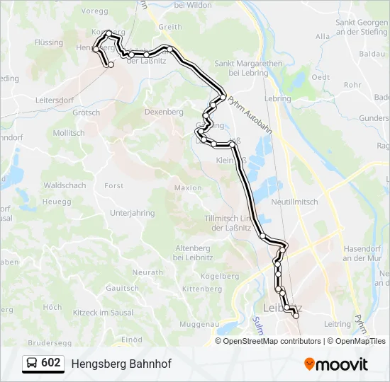 602 Bus Line Map