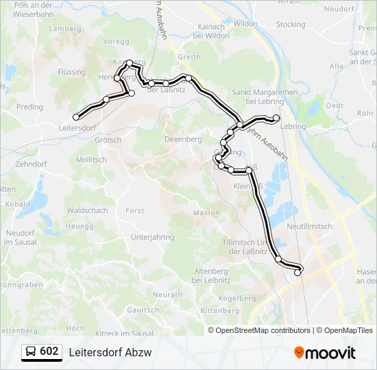 602 Bus Line Map