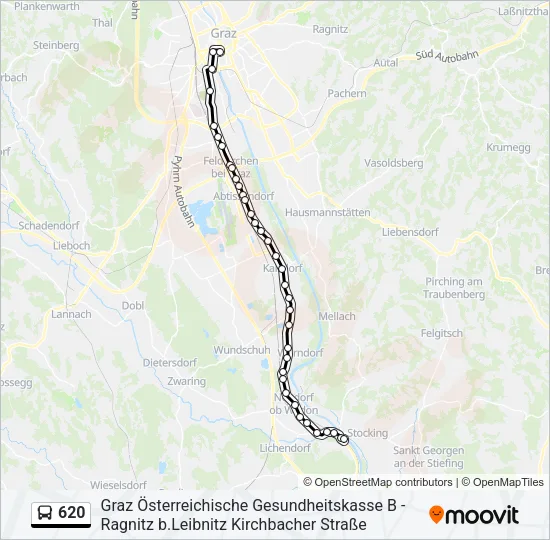 620 Bus Line Map