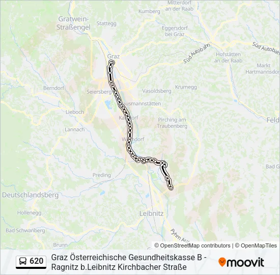 620 Bus Line Map