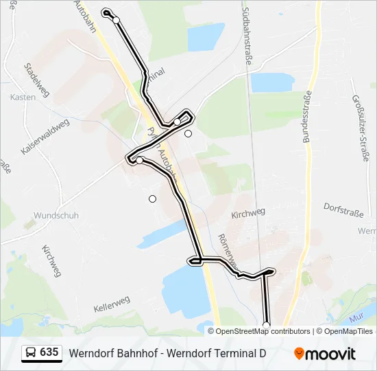 635 Bus Line Map