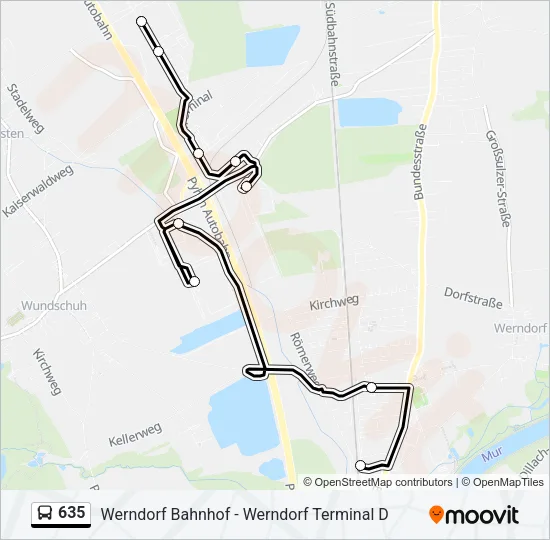 635 Bus Line Map