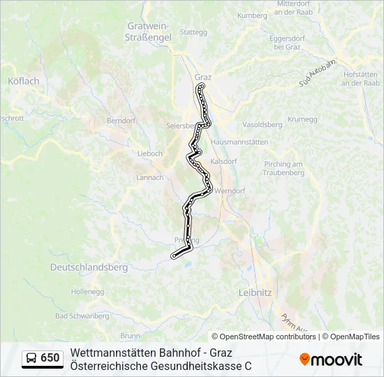 650 Bus Line Map