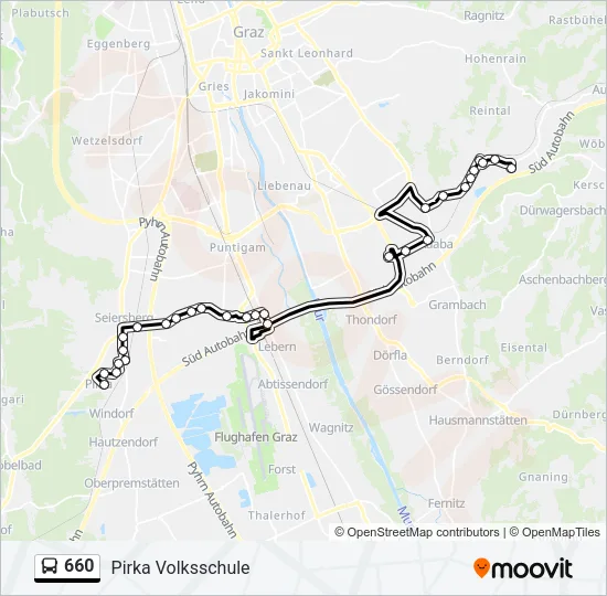 660 Bus Line Map