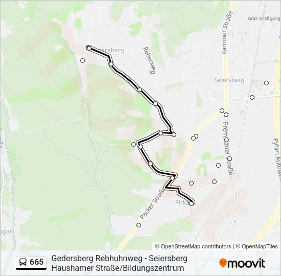 665 Bus Line Map