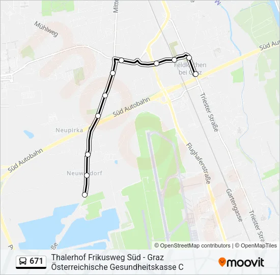671 Bus Line Map