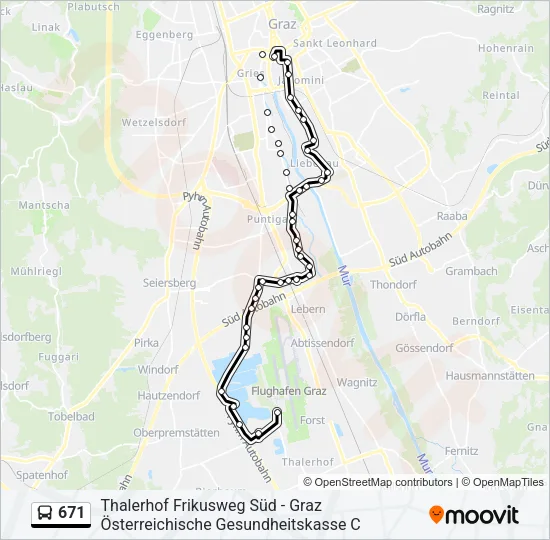 671 Bus Line Map