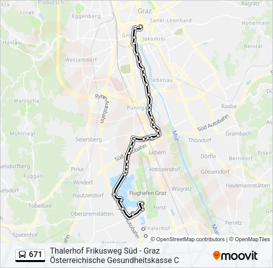 671 Bus Line Map