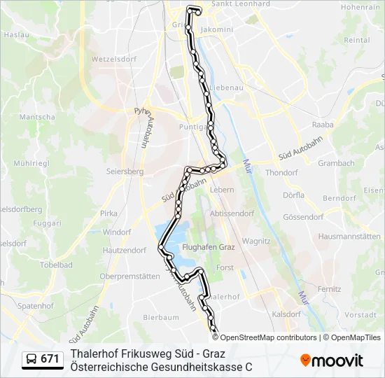671 Bus Line Map