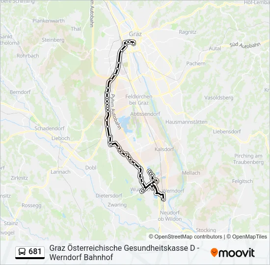 681 Bus Line Map