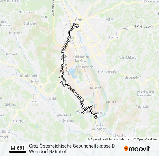 681 Bus Line Map