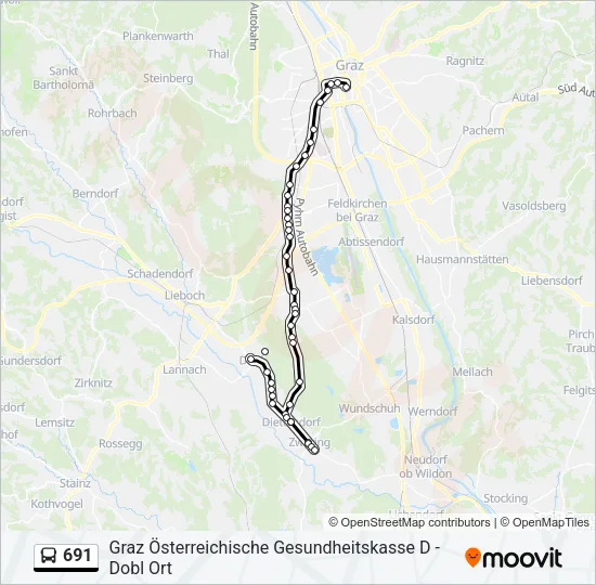 691 Bus Line Map