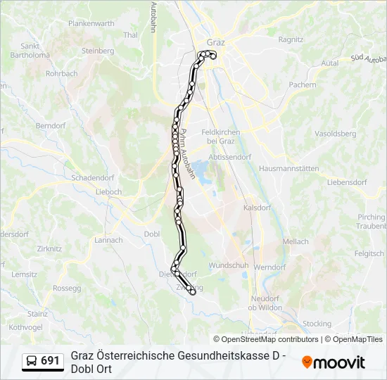 691 Bus Line Map
