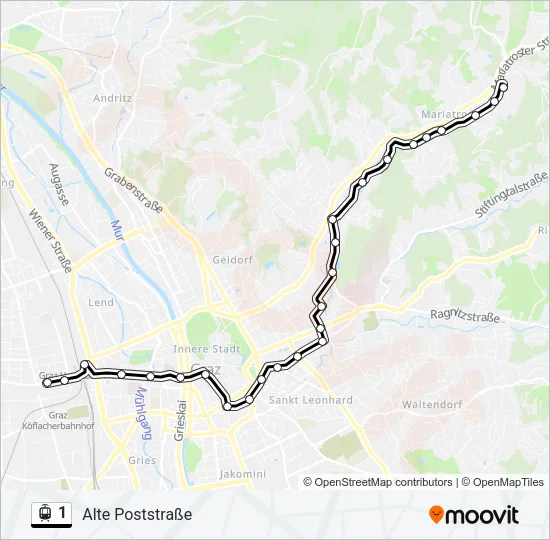 1 Light Rail Line Map