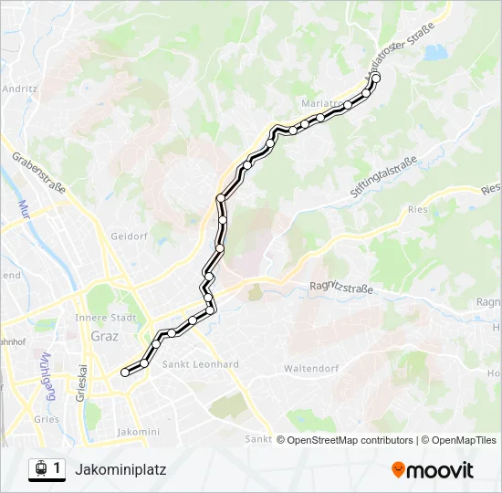 1 Light Rail Line Map
